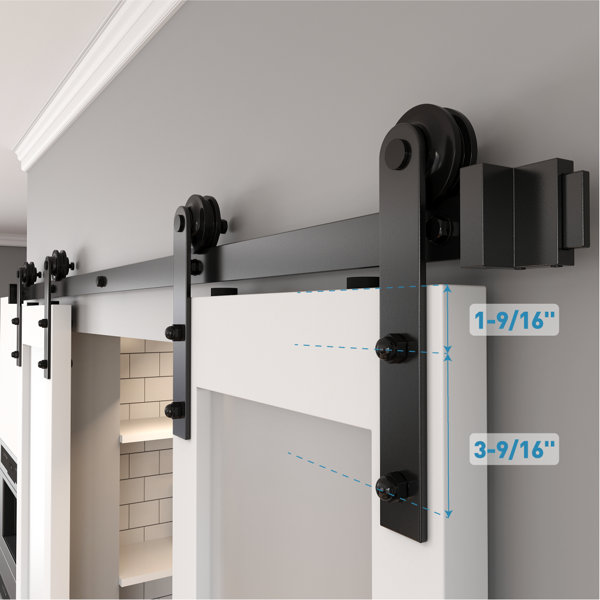 Kit Quincaillerie Porte Pliante 2 Volets - Rail Aluminium 900mm - Pour Placard, Garde-manger Intérieur